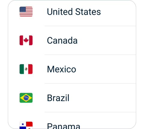 Chaoshen connect step 2, choose VPN server location